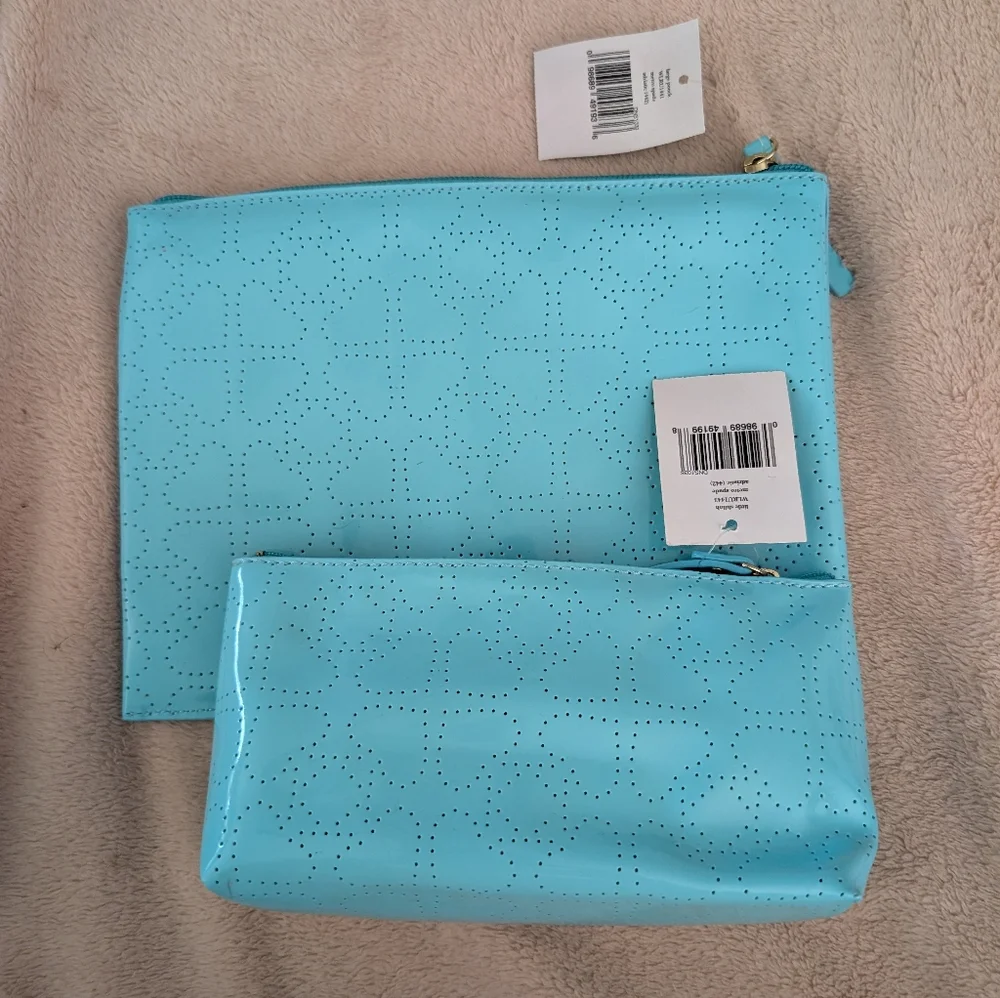 Kate Spade NWT Metro Spade Cosmetic Bag Set In Adriatic - Picture 3 of 8